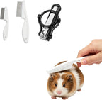 HAICHEN TEC Guinea Pig Grooming Kit front view showing white magnifying nail clippers and two fine-tooth combs.