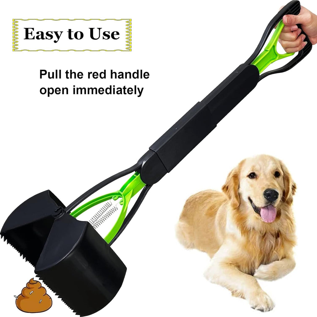 Heavy duty pet waste picker jaw mechanism close up view