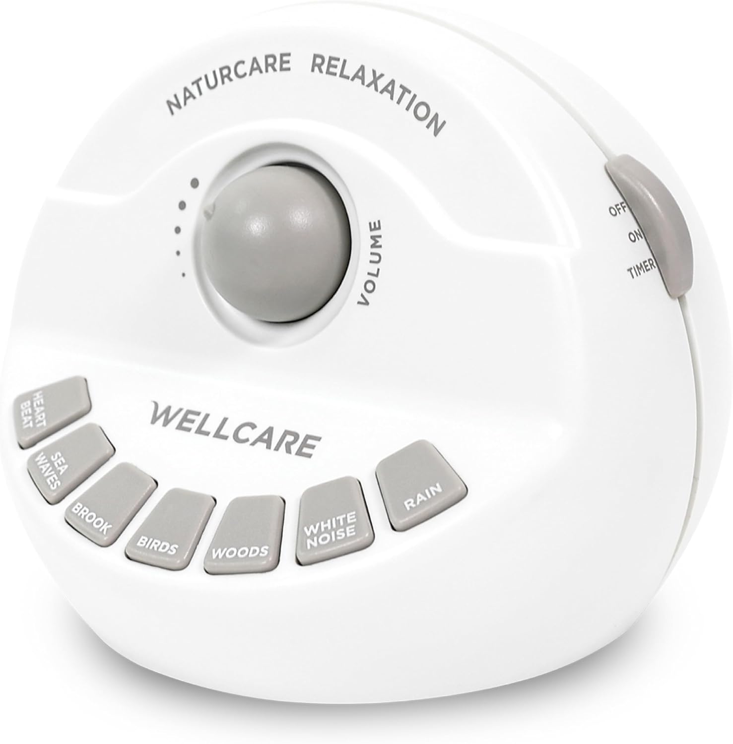 Wellcare Naturcare Sound Relaxation machine front view showcasing the large volume dial