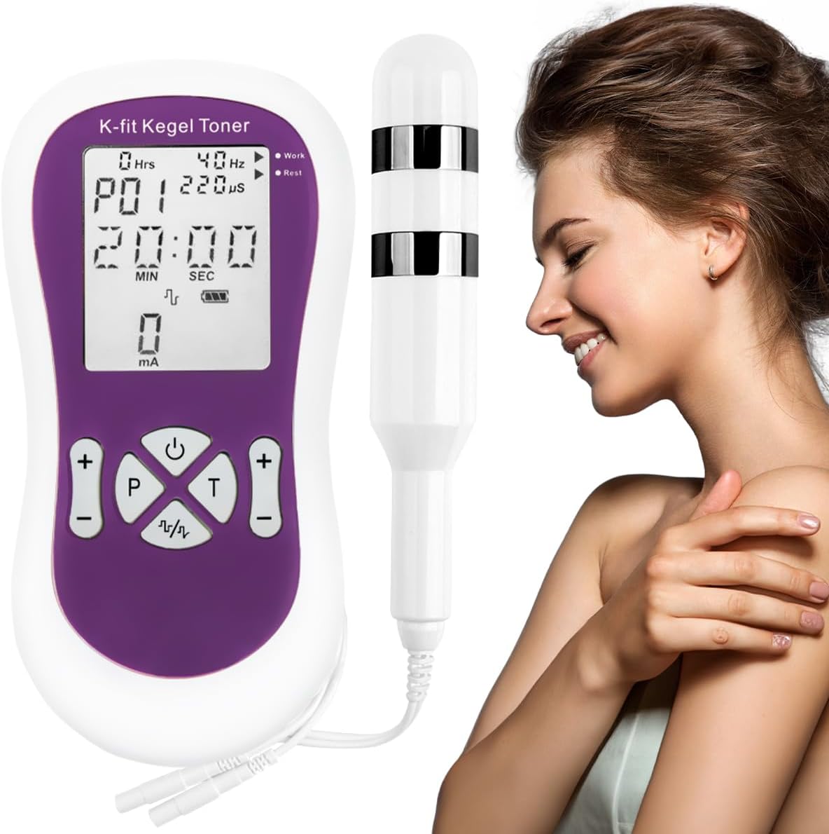 K-fit Kegel Toner electric pelvic muscle exerciser unit with vaginal probe.