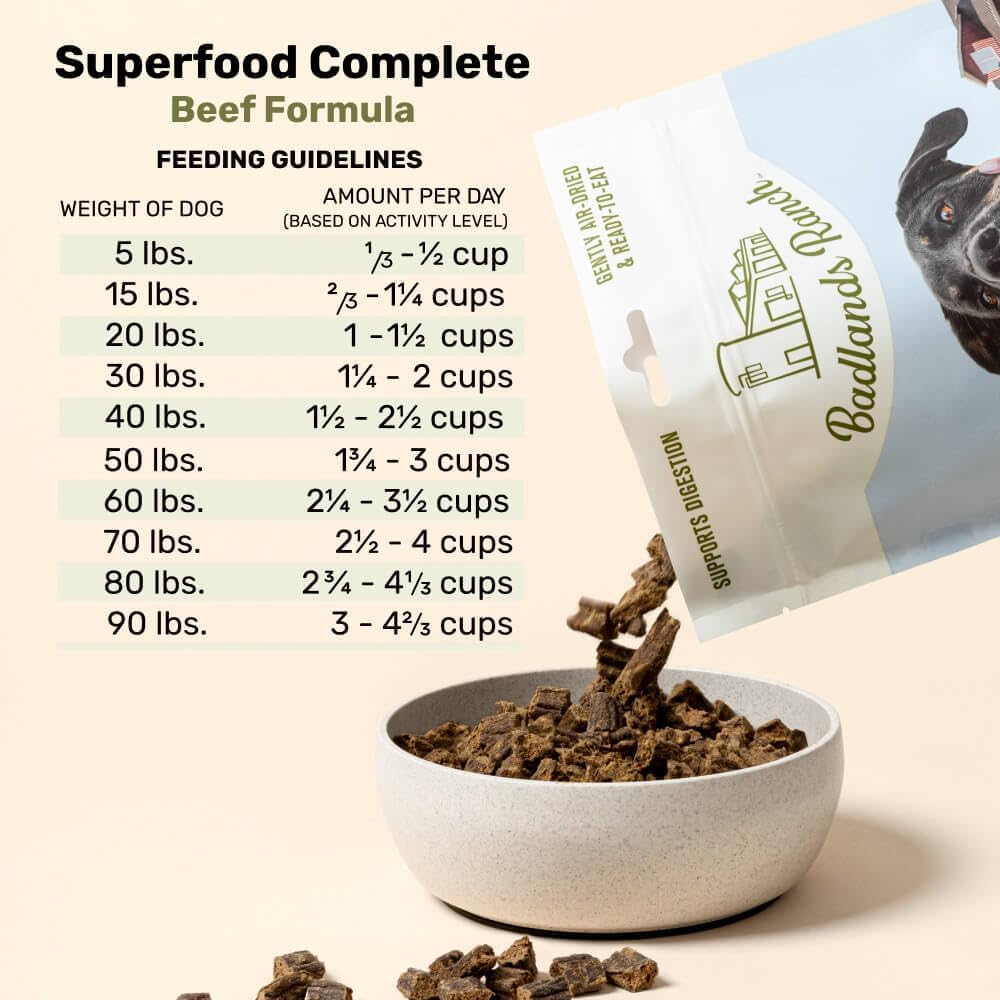Badlands Ranch by Katherine Heigl premium air dried beef dog food bag close up