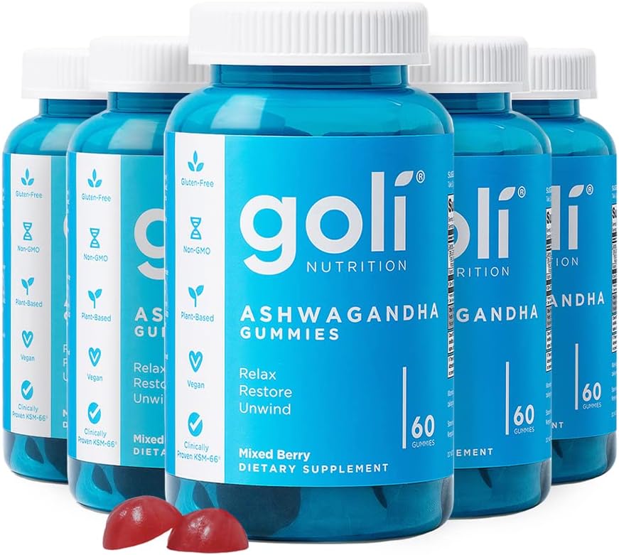 Goli Ashwagandha & Vitamin D Gummy - 60 Count - Mixed Berry, KSM-66, Vegan, Plant Based, Non-GMO, Gluten-Free & Gelatin Free Relax. Restore. Unwind, Pack of 1 - Image 11