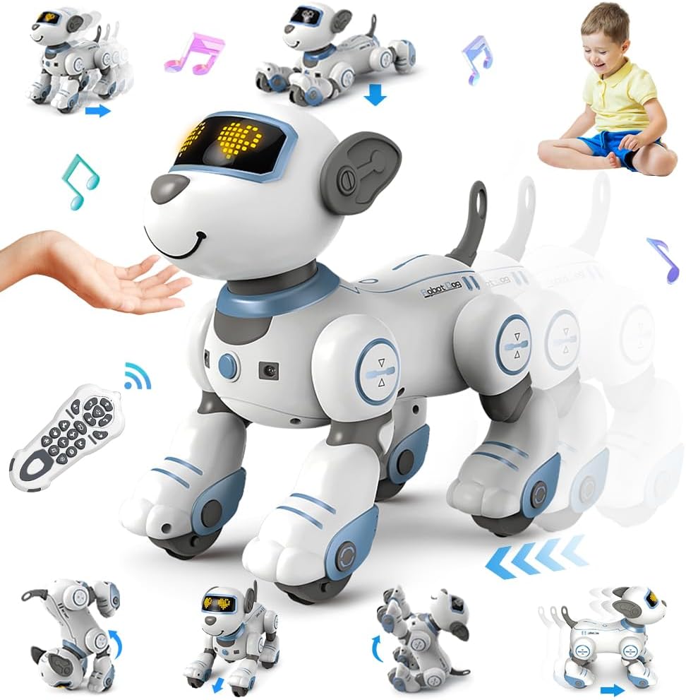 VATOS Remote Control Robot Dog Toy for Kids - Interactive Touch & Follow 17 Functions Robot Dog Pet, Programmable Smart Walking Puppy Intelligent Dancing Dog Robot Toys for Girls 3-12 Gifts - Image 1