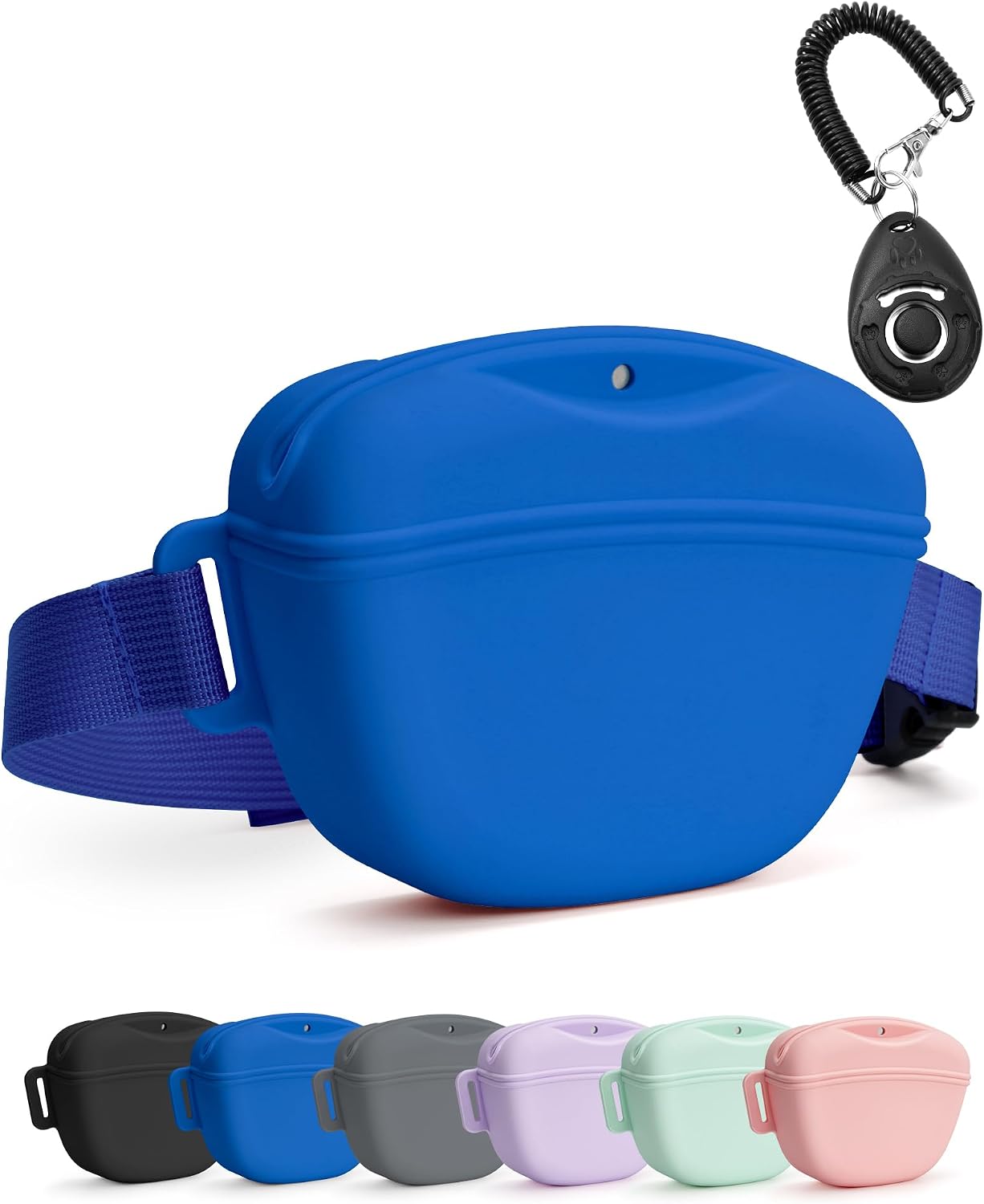 heouvo Dog Treat Pouch with Training Clicker, Upgrade Stronger Magnetic Closure to Avoid Spilling, 1.67 Cup Silicone Treat Bag Fanny Pack with Waist Belt for Pet Training Walking (Black) - Image 9