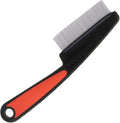 Lceyco stainless steel fine tooth dandruff remover comb front view showing tight metal teeth
