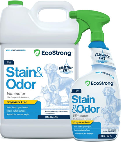Eco Strong Pet Stain and Odor Remover - Cat Urine Enzyme Cleaner, Urine Destroyer for Dogs, Pet Urine Enzyme Cleaner [All New Fragrance Free] - 128oz - Image 13