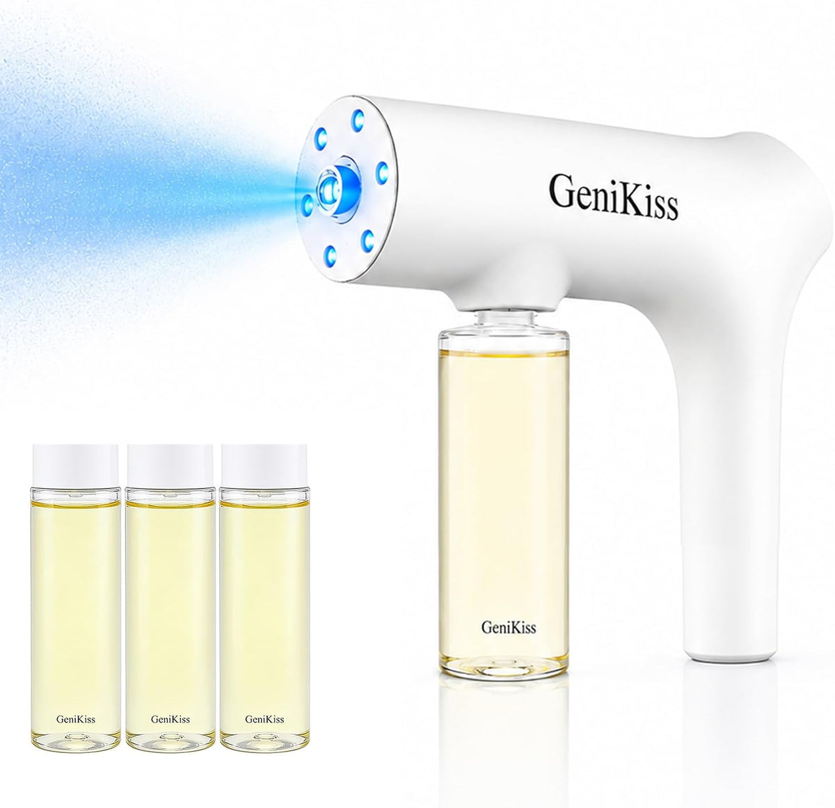GeniKiss Nano Blue Light Deodorizer Spray Refill front view pet odor eliminator