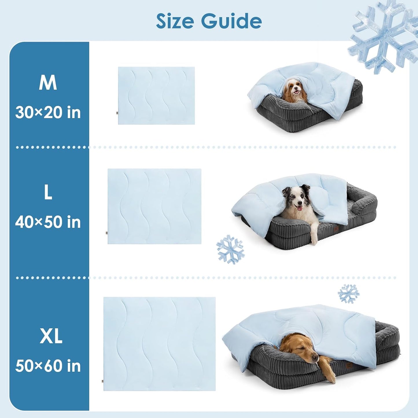 EHEYCIGA 30x40 inches cooling blanket used as a liner inside a dog travel crate