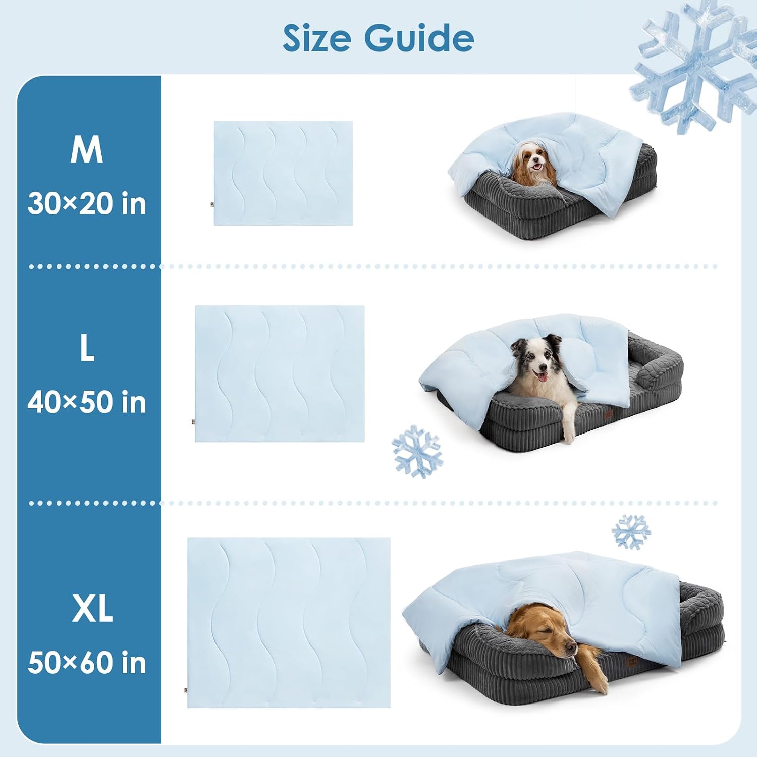EHEYCIGA 30x40 inches cooling blanket used as a liner inside a dog travel crate