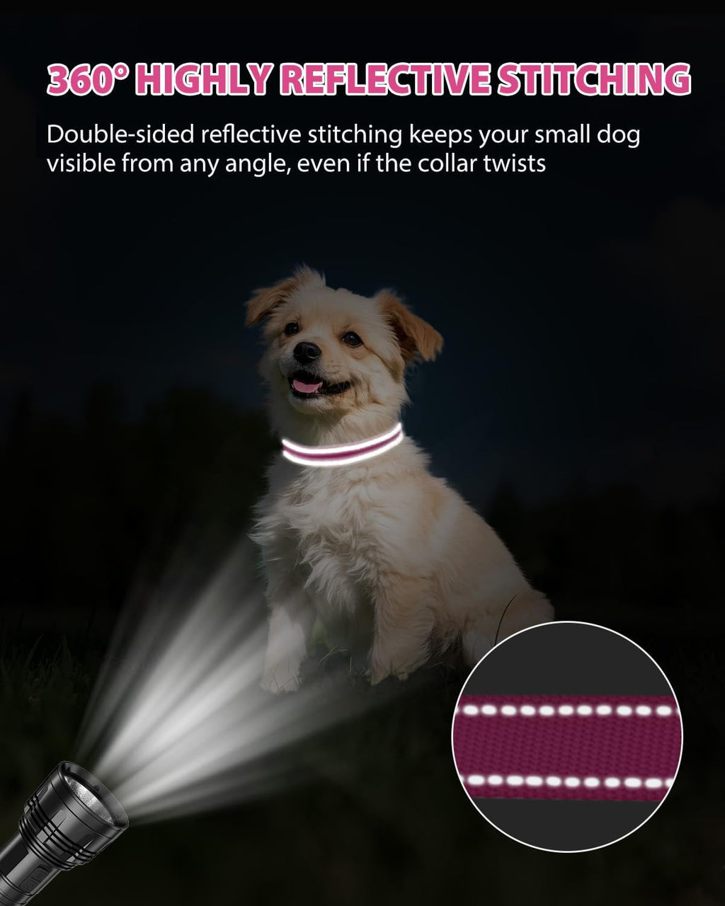 Adjustable nylon dog collar side profile
