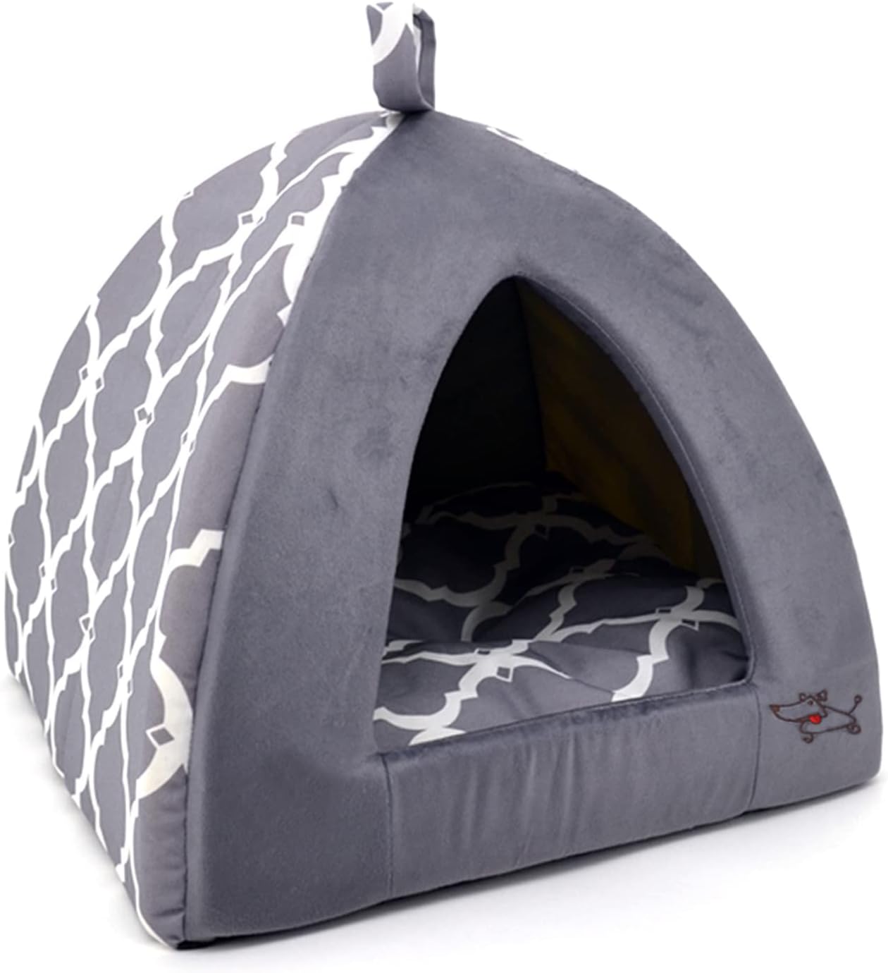 Best Pet Supplies Cat Bed for Indoor Cat, Domed Tent House with Removable Pillow, Covered Cat Cave for Small Dog, Puppies and All Breeds of Cats - Gray, 16 x 16 x H:16" - Image 9