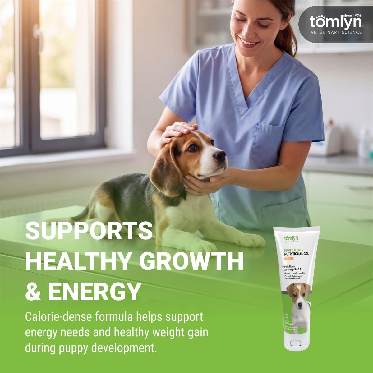 Nutri-Cal malt flavored puppy supplement tube with cap off
