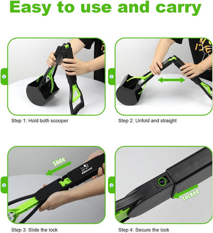 SZHLUX heavy duty dual tension spring mechanism close up on a green pooper scooper.