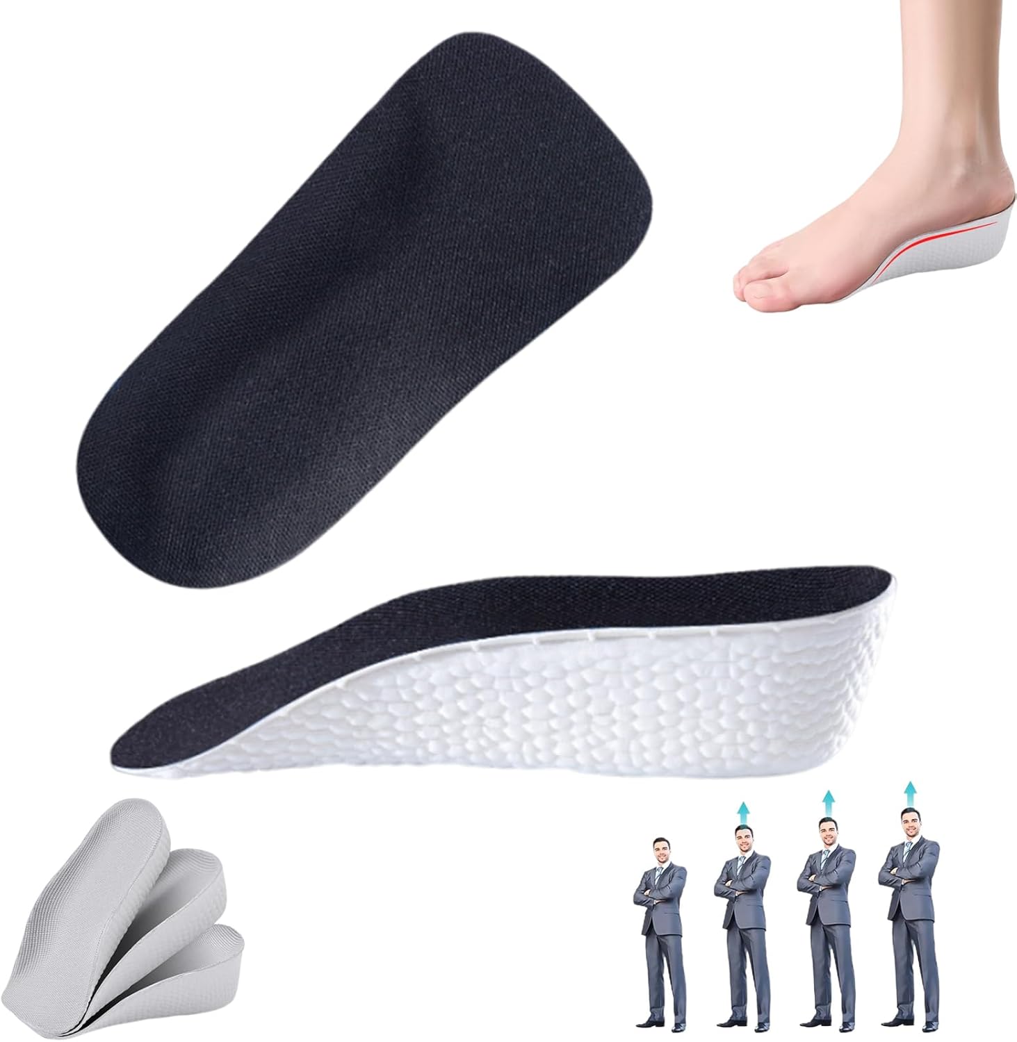 Sagry Orthopedic High Pads 1.0 height increase insoles front view.