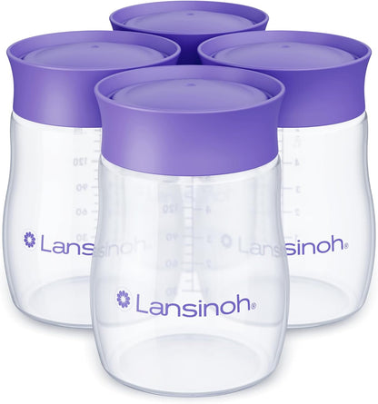 Lansinoh Breastmilk Storage Bottles | 4-Pack 5oz BPA & BPS-Free | Pump-to-Storage Feeding Bottles | Compatible with Lansinoh Breast Pumps and Nipples - Image 1