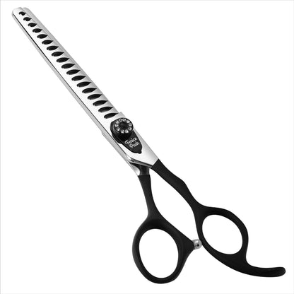 7.0'' Professional Dog Grooming Scissors Set with Black Non-Slip Handle 440C Stainless Steel Straight Thinning Curved Chunker Shears 4pcs Set for Pet Grooming Services - Image 12