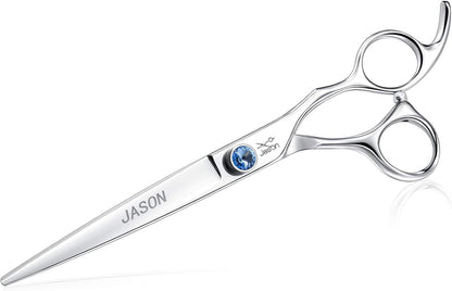 JASON Curved Dog Grooming Scissors - 8" Ergonomic Pets Cats Trimming Shears with Offset Handle and a Jewelled Screw for Right Handed Groomers Long Sharp Comfortable Christmas Gift - Image 10