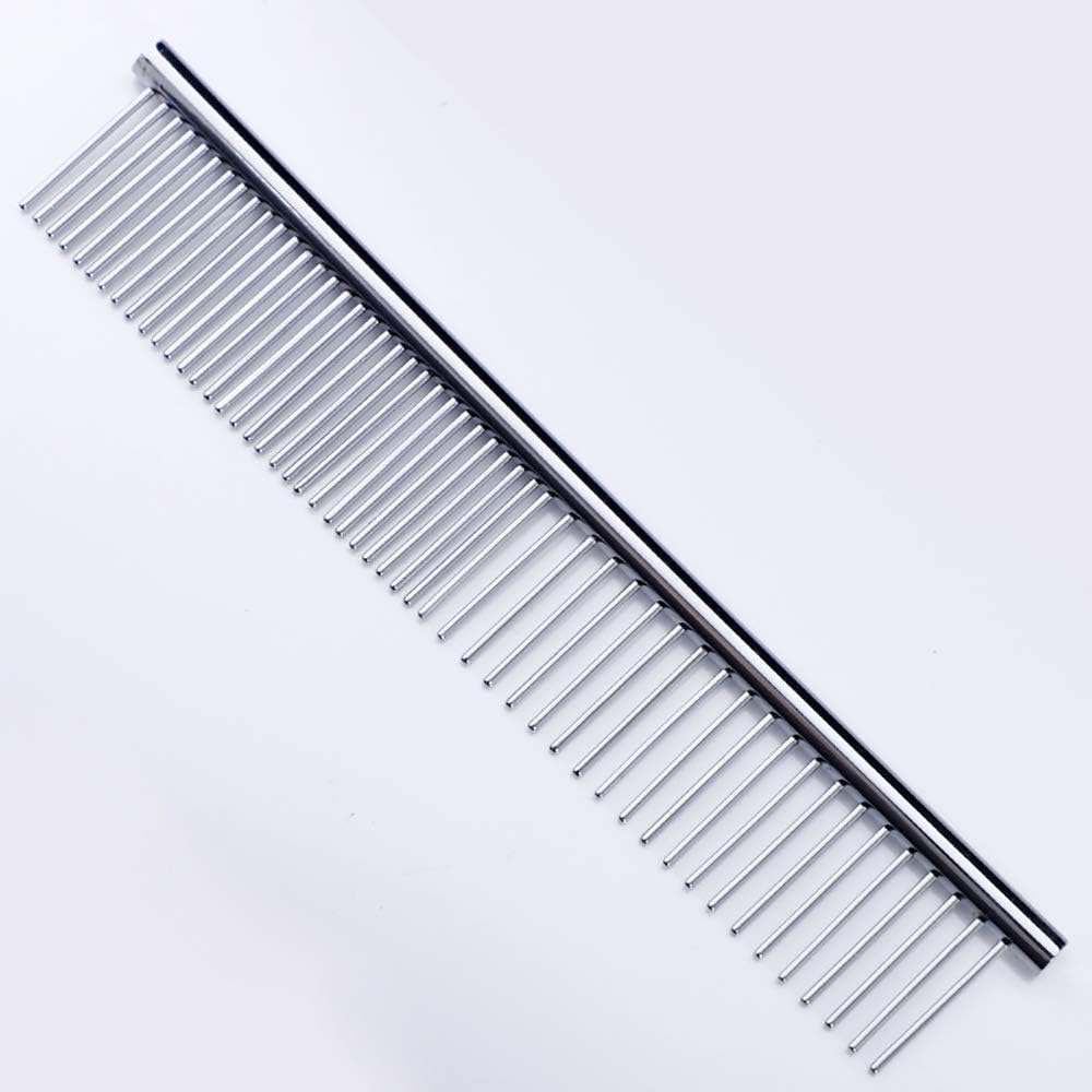 Ergonomic stainless steel grooming tool for pet hair