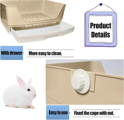 Side view of Kathson rabbit litter box showing buckle fasteners