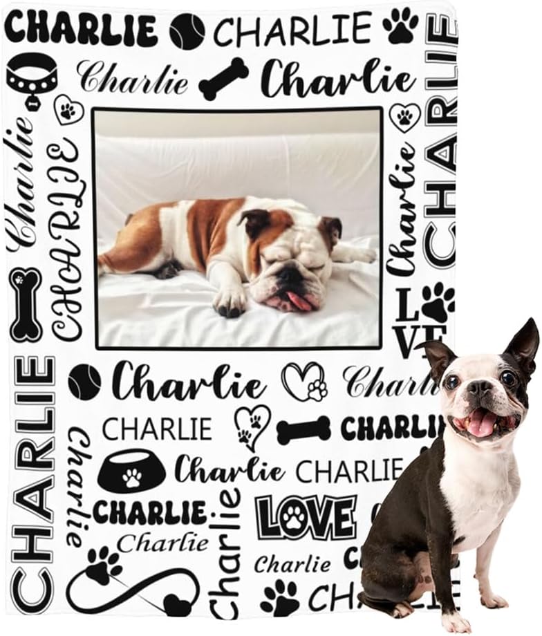 Personalized Pet Name Blanket Custom Catss Blanket,Cats Gift for Cats Lovers Mom Dad Cute Cat Paw Prints Soft Flannel Throw Blanket XS 40"X30" Pets - Image 15