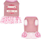 Lightweight pink and purple sleeveless doggy skirts showing the breathable fabric texture.