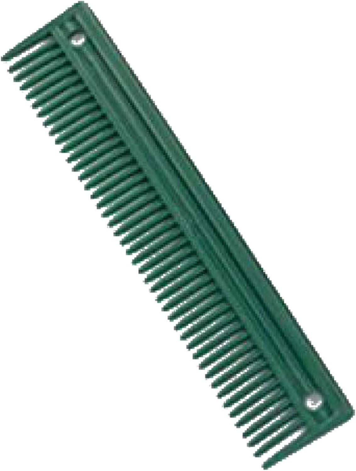 Red Lincoln plastic mane comb side angle view for horse grooming