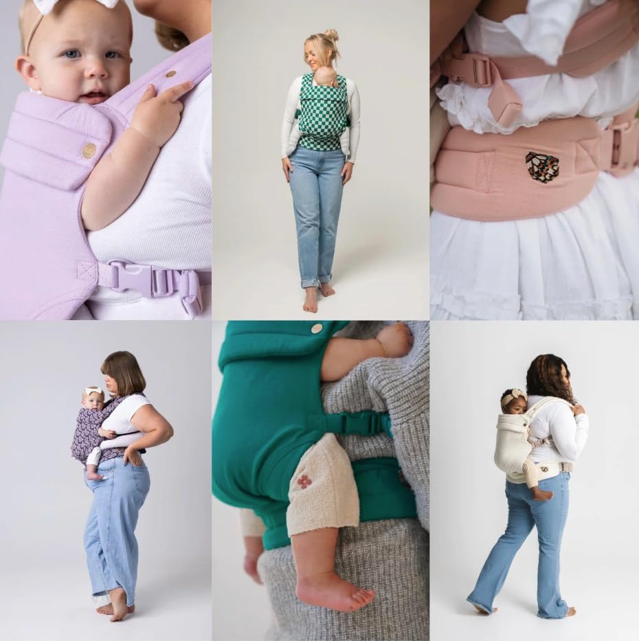 Mabē Monarch baby carrier displayed for newborn to toddler sizing
