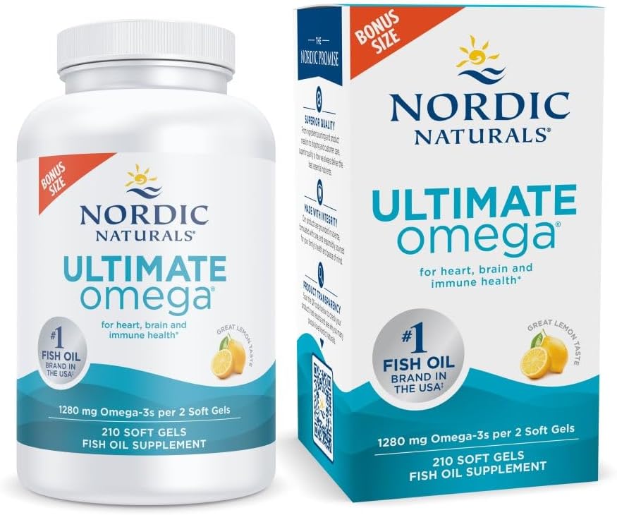 Nordic Naturals Ultimate Omega, Lemon Flavor - 60 Soft Gels - 1280 mg Omega-3 - High-Potency Fish Oil Supplement with EPA & DHA - Promotes Brain & Heart Health - Non-GMO - 30 Servings - Image 11