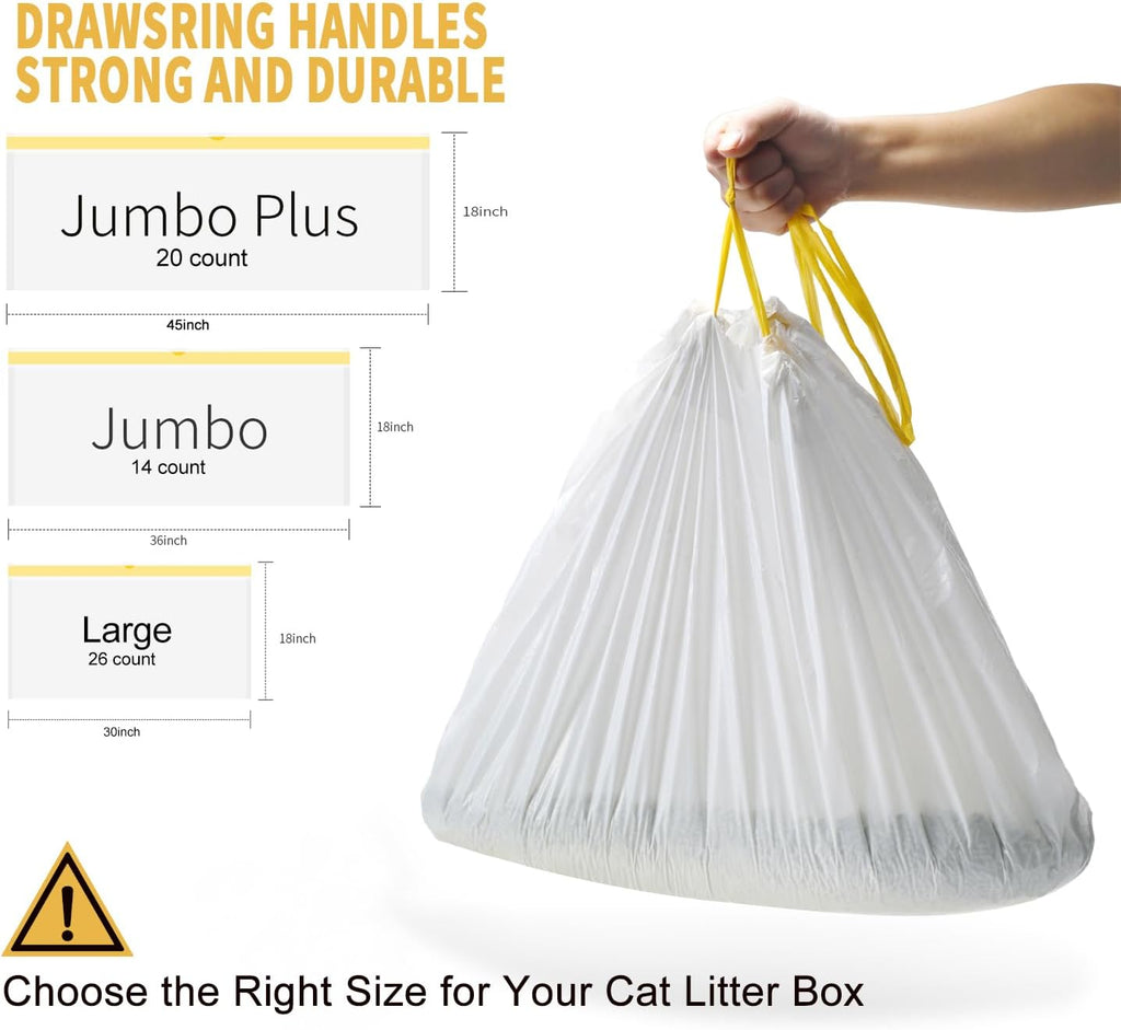 Extra thick plastic cat waste bags laid flat