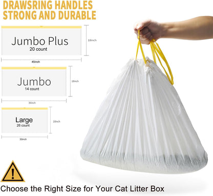Extra thick tear resistant kitty litter waste bag close up