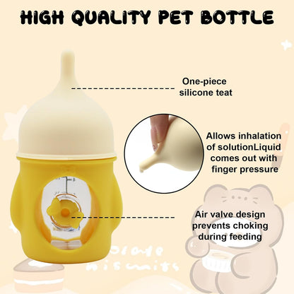 Lenpestia twenty-milliliter animal feeding bottle with soft silicone nipple for newborn pets.