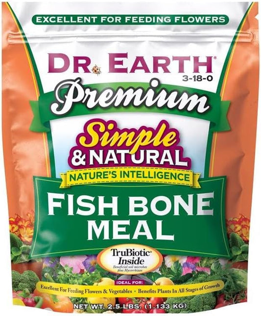 Dr. Earth 722 Fish Bone Meal organic fertilizer front view packaging
