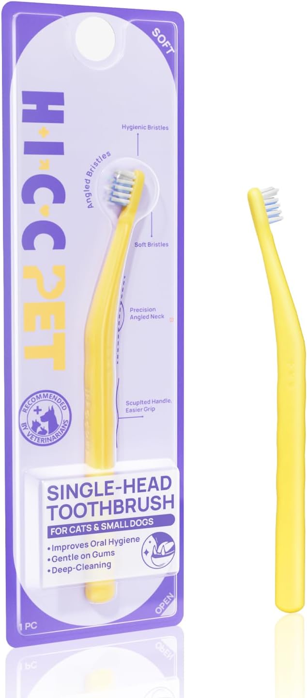 HICC PET Toothbrush for Cats & Small Dogs, Vet-Recommended Ergonomic Pet Toothbrush for Easy Teeth Cleaning, Gentle on Gums, Cat & Dog Dental Care, Improves Oral Hygiene. Toothpaste Not Included - Image 13