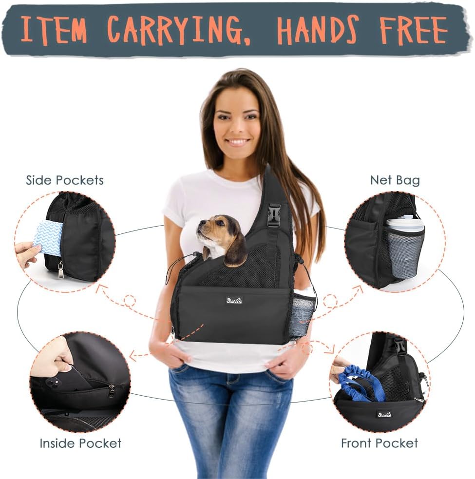 Pet inside breathable mesh SlowTon sling carrier