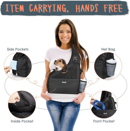 Pet inside breathable mesh SlowTon sling carrier