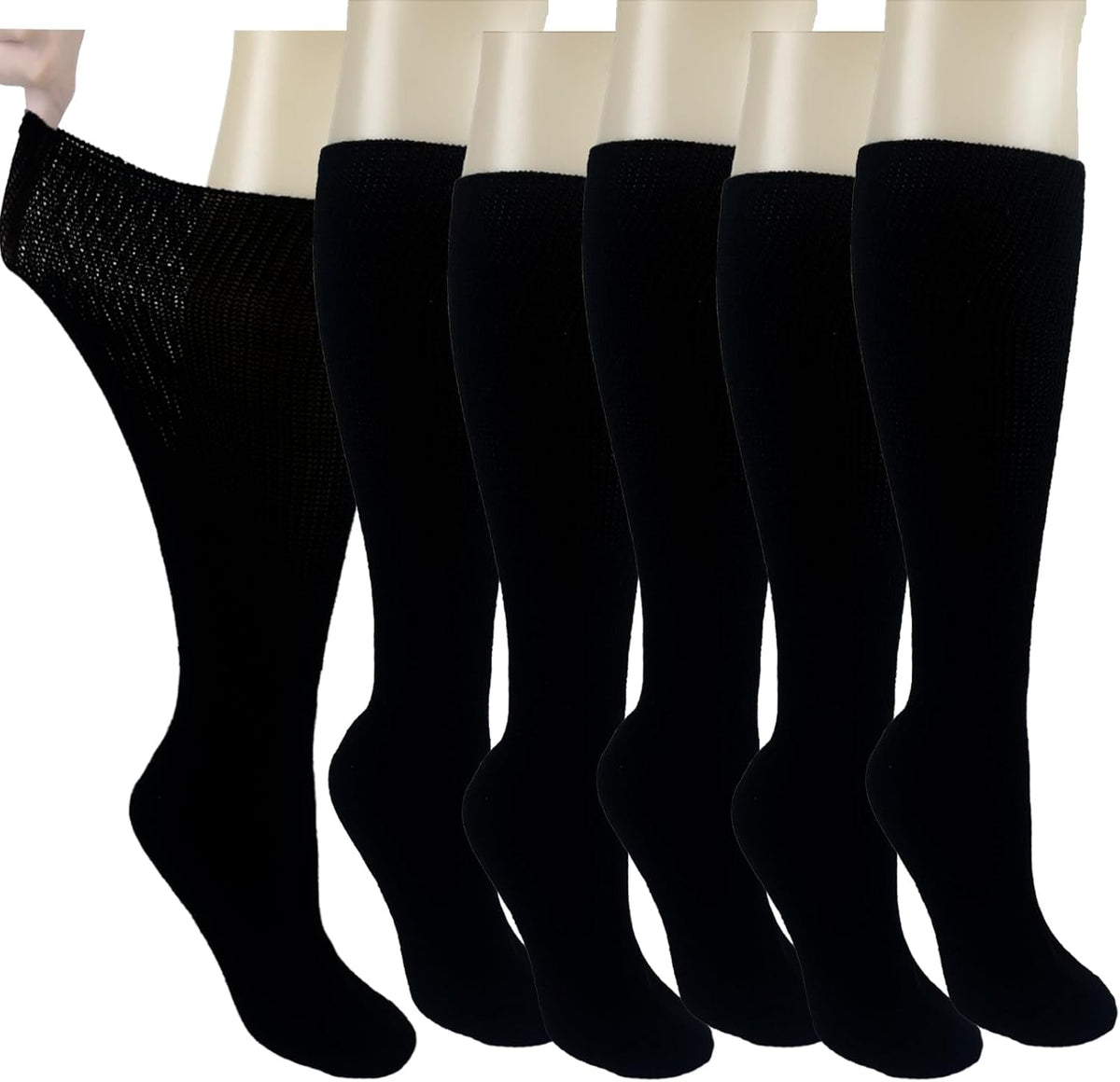Ioryzek diabetic socks front view showing extra wide top for circulation