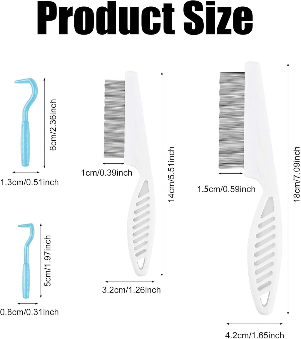 Stainless steel fine tooth pet comb removing flea eggs and tear stains from dog fur