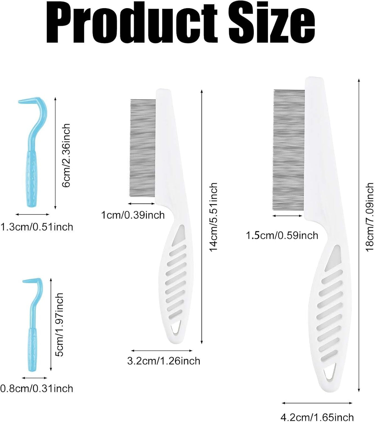 Stainless steel fine tooth pet comb removing flea eggs and tear stains from dog fur