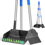GUOOUG stainless steel dog pooper scooper set front view for outdoor pet waste management.