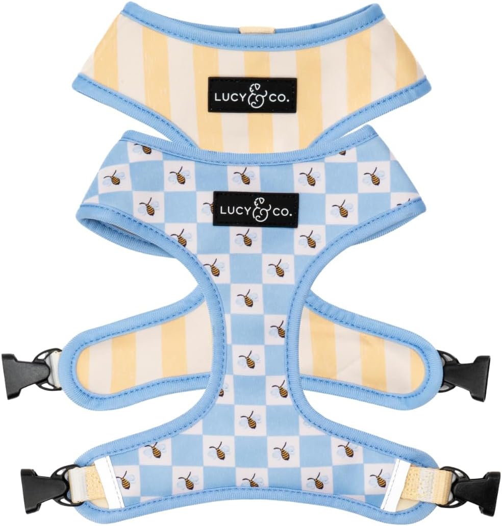 Lucy & Co. Reversible Dog Harness - Water-Repellent Neoprene, Dual-Print Design, Easy Swap Style, Adjustable Comfort Fit - Cheery Cherries Reversible Harness - Large - Image 10