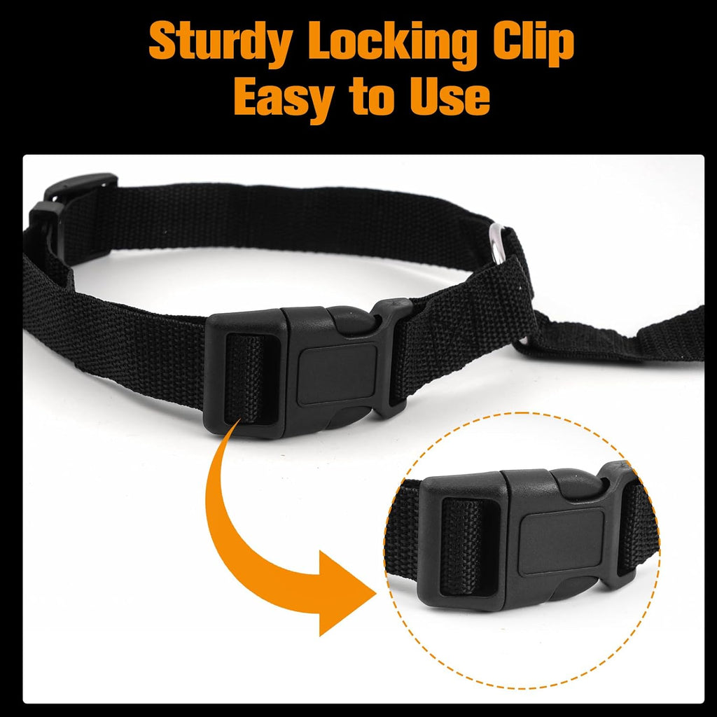 Dog car seat belt showing elastic bungee buffer detail