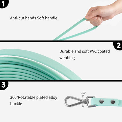 Heavy duty outdoor recall lead ten feet length for small medium large dogs
