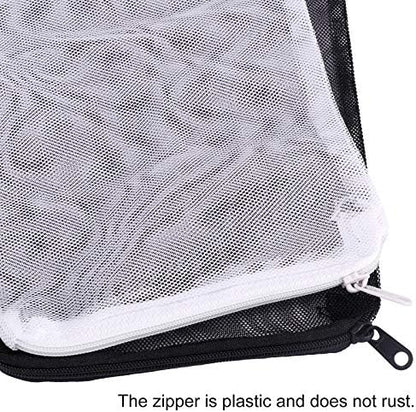Five white and five black DEPEPE polyester filter pouches for organizing aquarium media.