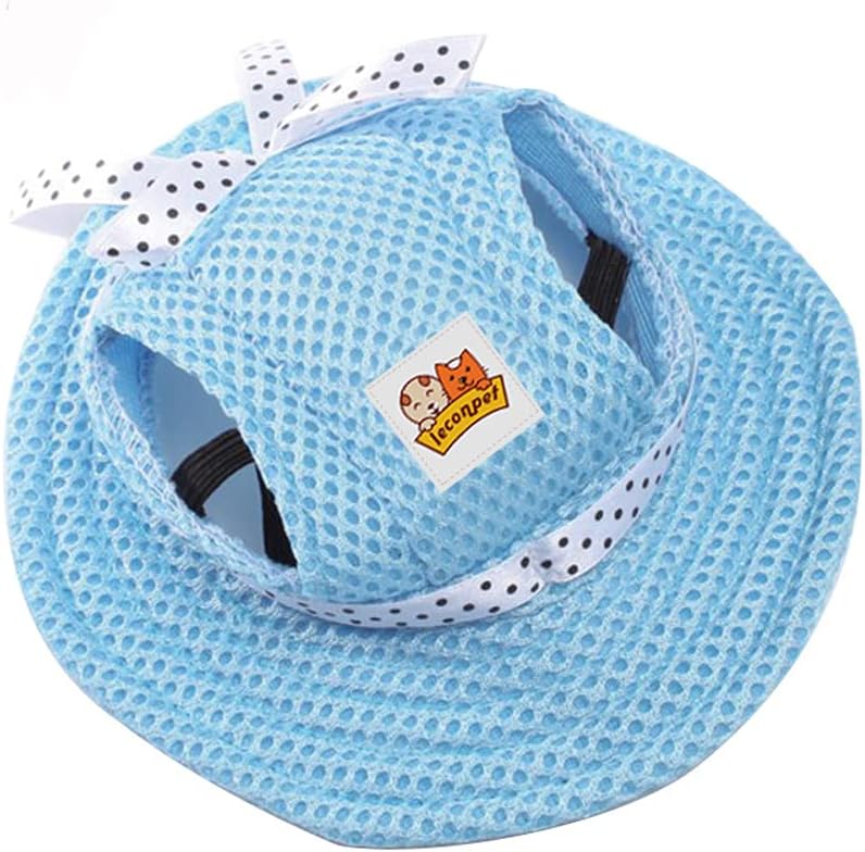 Close up of breathable ear holes on Leconpet pet sun hat