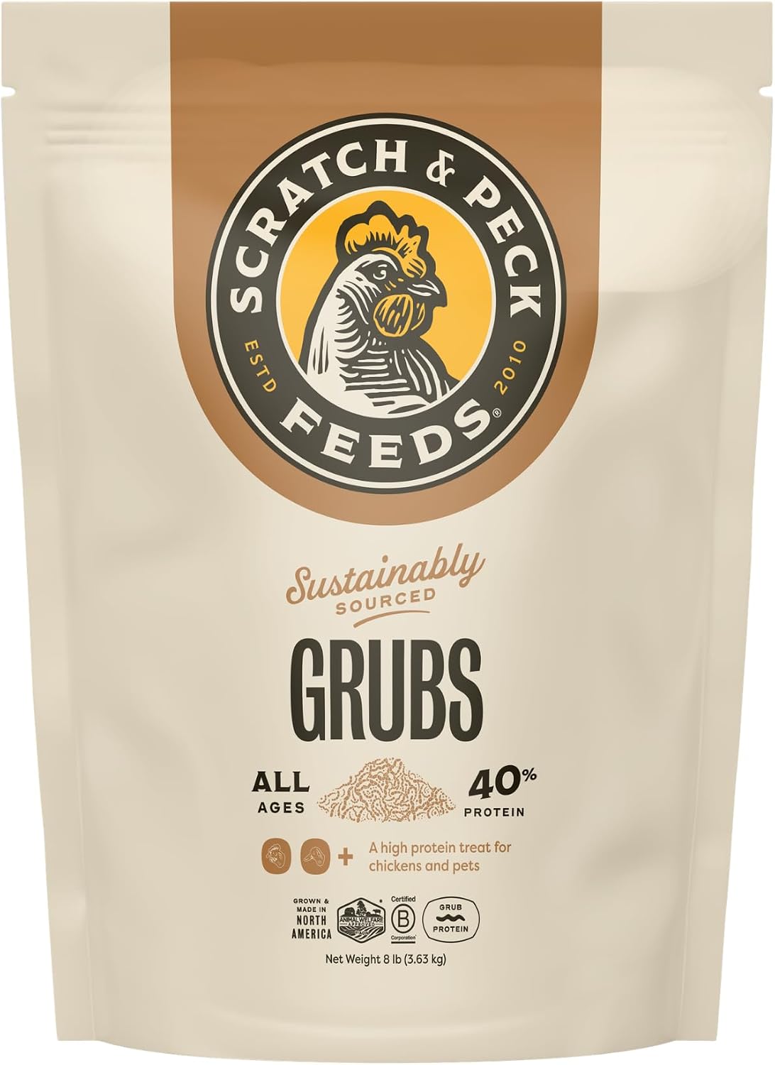 Resealable pouch design of Scratch and Peck Feeds bird treats