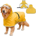 Dog Poncho Hooded Raincoat for Puppies & Small to Large Dogs, Reflective Strips for Night Safety, Lightweight & Adjustable Fit (Medium, Yellow) - Image 9