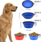 Guardians travel dog food dish expanded fully with metal carabiner clip attached