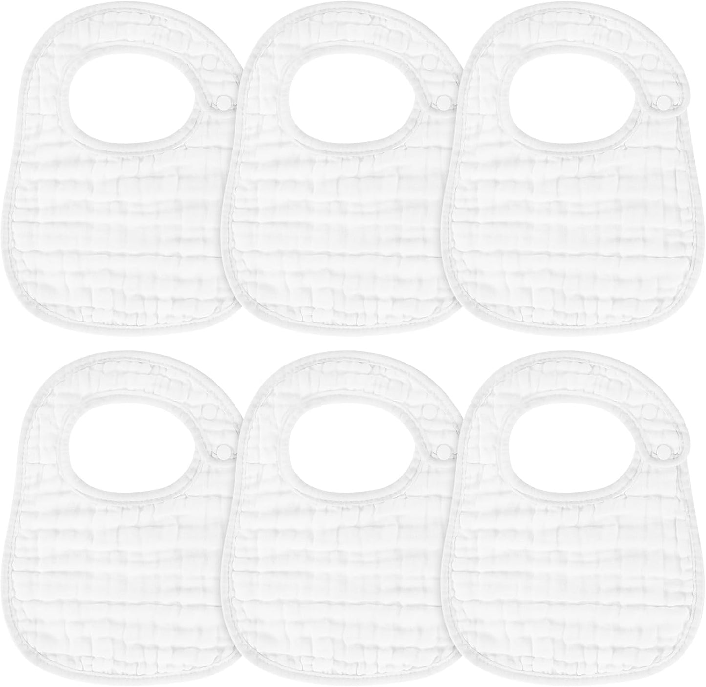 Accmor 6 pack muslin baby bibs front view