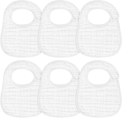 Accmor 6 pack muslin baby bibs front view