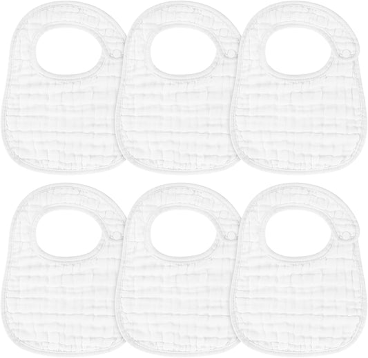Accmor 6 pack muslin baby bibs front view